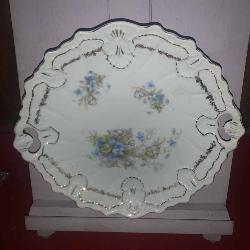 Vintage Floral Decorative Plate Handcrafted
